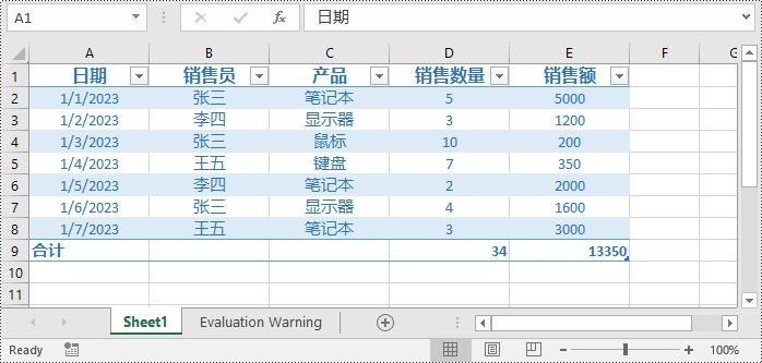 c# 在 excel 中创建、修改和删除表格