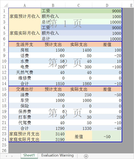 c#/vb.net 在 excel 中插入分页符