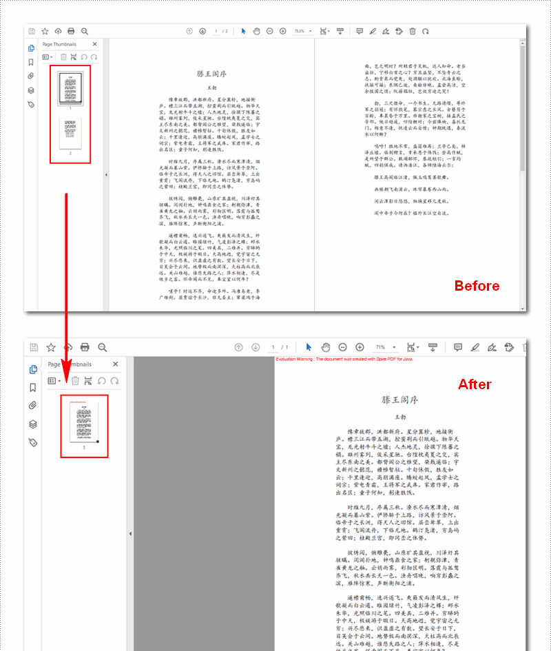 java 在 pdf 文档中添加或删除页面