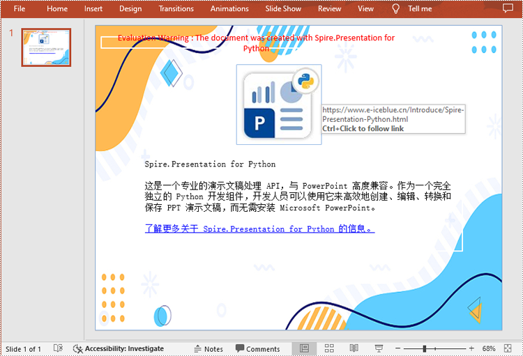 python 在 powerpoint 中添加超链接