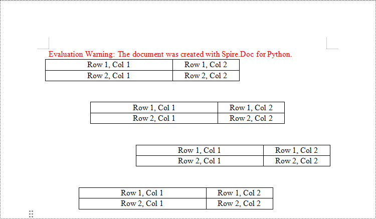 python 设置 word 文档中的表格格式